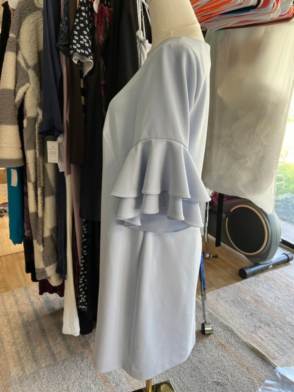 Lauren Ralph Lauren Light Blue Tiered Sleeve Sheath Dress Size 8 - Picture 7 of 7